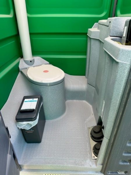 Sanitary bin for hygienic waste disposal in portable toilets